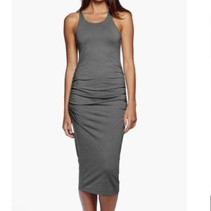 Michael Stars racerback ruched midi/maxi dress in DARK BROWN (SMALL)